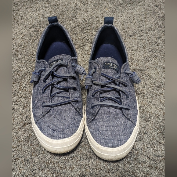 Sparkly Navy Blue Sperrys - Picture 1 of 6